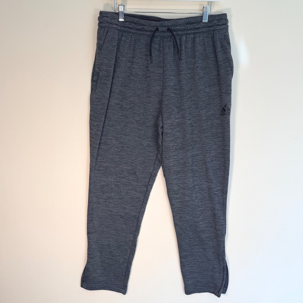 Adidas Mens XL Grey Space Dye Jogger Sweatpants Ankle Zip Athletic XL